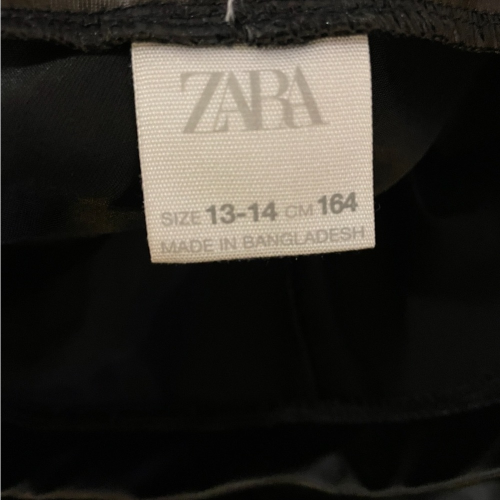 Girls Zara black Faux leather leggings - Picture 2 of 3